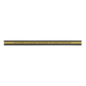 2 yard aangepaste tekst zwart goud gestreept lint (Voorkant)