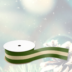 2 yard feestelijke groene twee toon gestreepte lin grosgrain lint