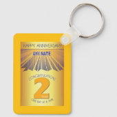 2 Year Sober Anniversary | Golden Ray 12 Step Sleutelhanger (Achterkant)
