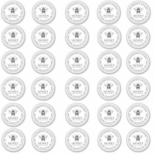 2" Your Name Here Editable White Honey Jar Bee Sticker (Voorkant)