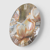 2 Zijdegouden witte Rozen Kunstdromen Grote Klok (Hoek)