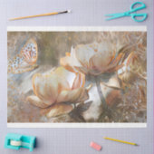 2 Zijdegouden witte Rozen Kunstdromen Tissuepapier (Craft)