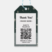 2 zijden Bedrijfs Logo en QR code Groene Kerstmis Cadeaulabel (Achterkant)