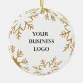 2 zijden Logo en prettige kerstbedekking Keramisch Ornament (Voorkant)