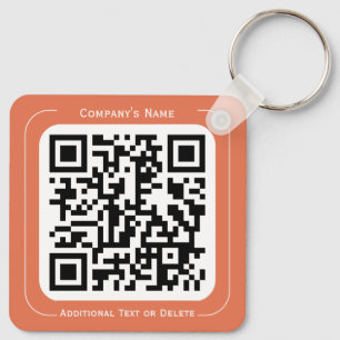 2 zijden Uw Logo + QR-code Eenvoudige zakelijke Ka Sleutelhanger
