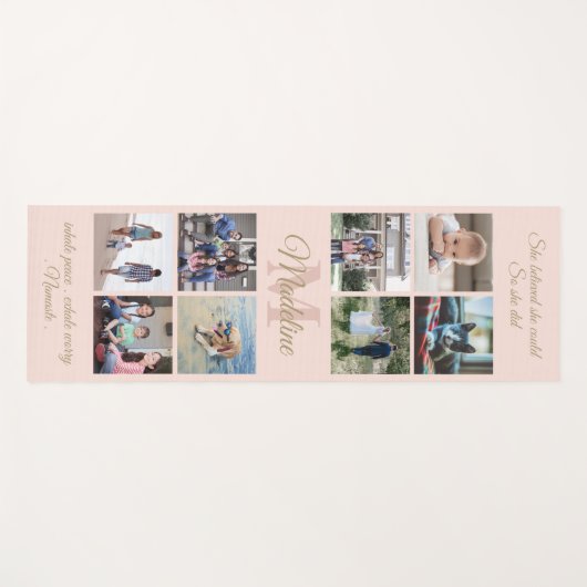 2-zijdig aangepaste mantra blush en gouden monogra yogamat