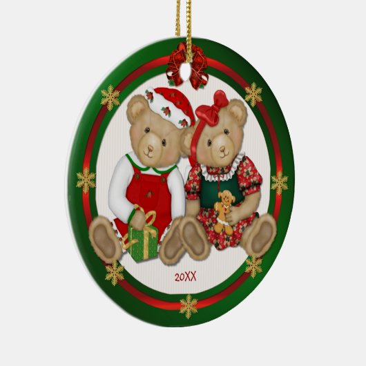 2-zijdig - Beary Merry Teddy Bear Ornament (Rechts)
