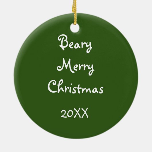 2-zijdig - Beary Merry Teddy Bear Ornament (Achterkant)