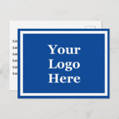 2-zijdig blauwe en witte Sjabloon Uw Logo hier Briefkaart (Voorkant / Achterkant)