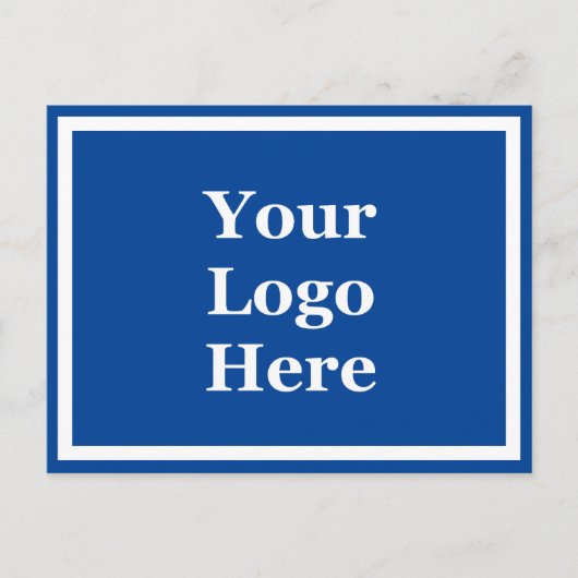 2-zijdig blauwe en witte Sjabloon Uw Logo hier Briefkaart (Voorkant)