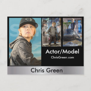 2-zijdig Briefkaart voor hoofdopname en modelkopte