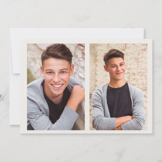 2-zijdig bruin Afstuderen 3 Fotoaankondiging Aankondiging (Achterkant)