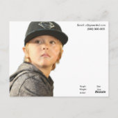2-zijdig Kinder Actor-Model Sjabloon van het Hoofd Briefkaart (Achterkant)