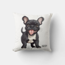 2 zijdig met aangepaste tekst, franse puppy kussen