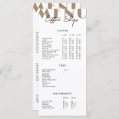 2-zijdig modern minimalistisch koffiezaakmenu menu (Voorkant / Achterkant)