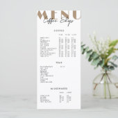 2-zijdig modern minimalistisch koffiezaakmenu menu (Staand voorkant)