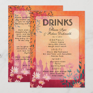 2-zijdig Sunset Serenade Wedding Menu