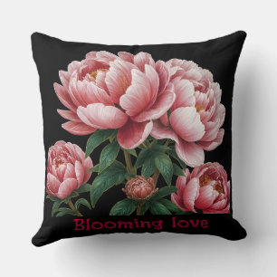 2-zijdig zwart & wit Blooming love kussen