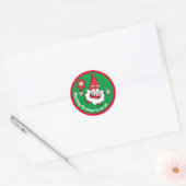 🎅 2-zijdige aanpasbare kerstpekelbal met een kant ronde sticker (Envelop)