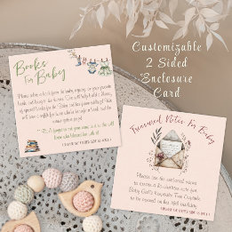 2-zijdige boeken voor Baby en Time Capsule Shower Informatiekaartje