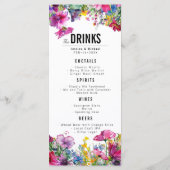 2-zijdige bruiloft MENU & DRINKEN Meadow Bloom (Achterkant)