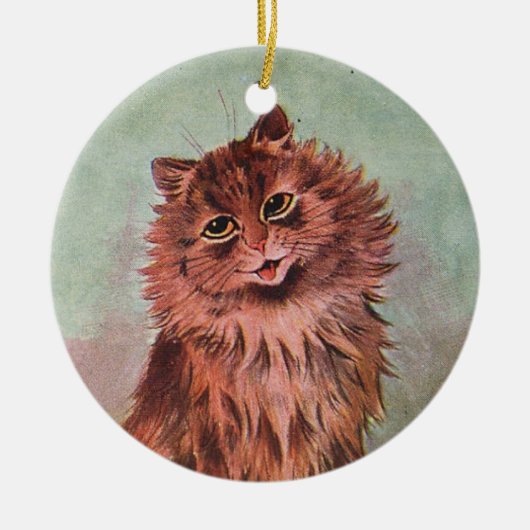 2-zijdige Bruine Tabby Katten · Louis Wain · Ornam Keramisch Ornament (Voorkant)