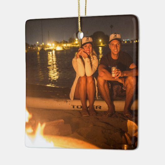  2-zijdige Elegant Scrolls 2 Foto Keramisch Ornament (Links)