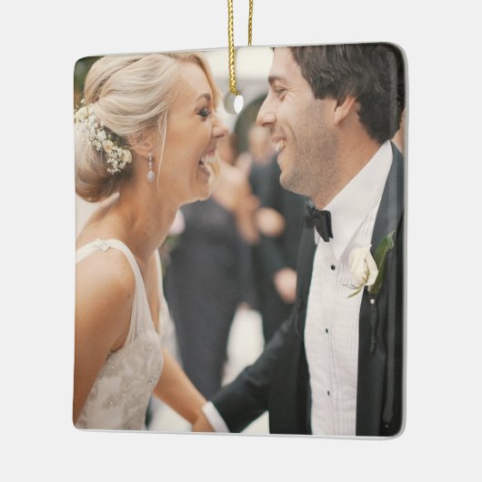 2-zijdige Elegant Scrolls 2 Foto Keramisch Ornament (Links)