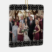  2-zijdige Elegant Scrolls 2 Foto Keramisch Ornament (Rechts)