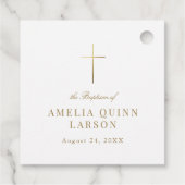 2 zijdige elegante gouden kruis doop doopsel bedankjes labels (Achterkant)