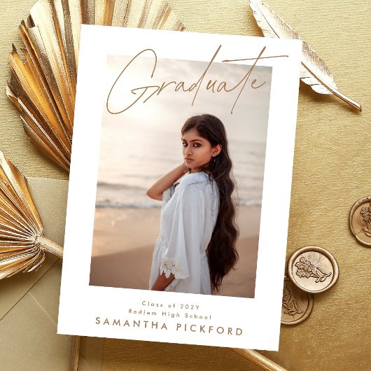 2-zijdige foto 2025 High School Afstuderen Aankondiging