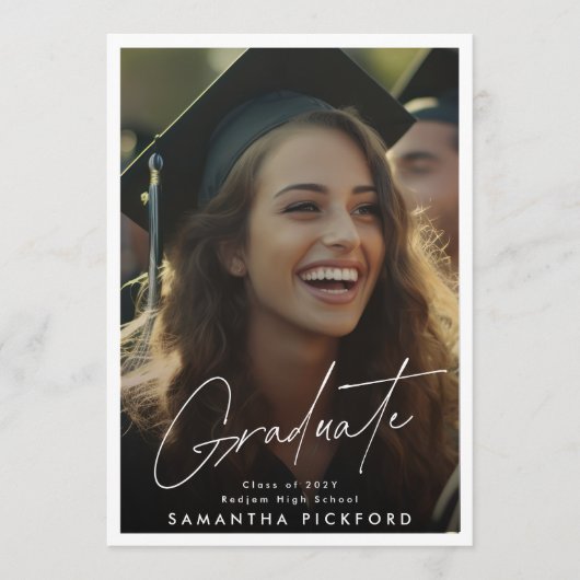 2-zijdige foto Senior High School 2024 Afstuderen Aankondiging (Voorkant)