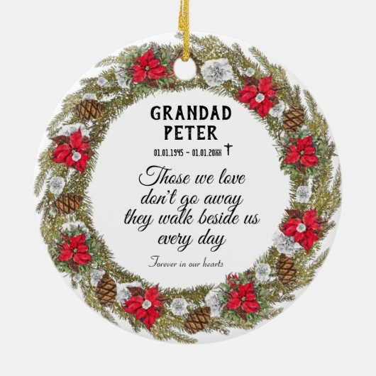 2-zijdige herdenkingsversiering keramisch ornament (Achterkant)