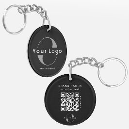 2-zijdige Logo- en QR-code voor Black Company Busi Sleutelhanger