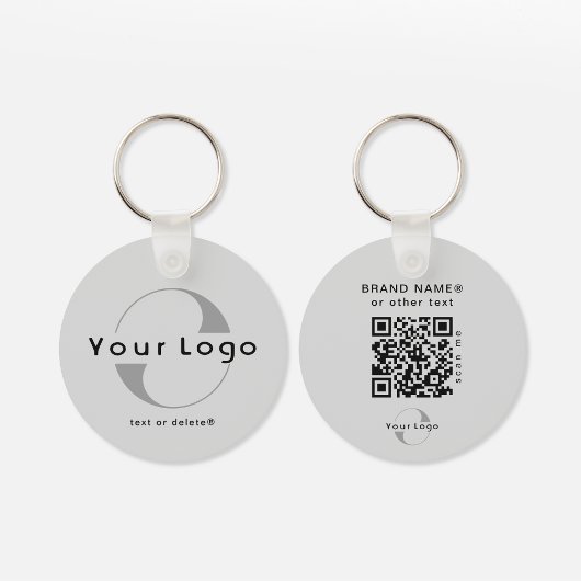 2-zijdige Logo- en QR-code voor Silver Company Bus Sleutelhanger