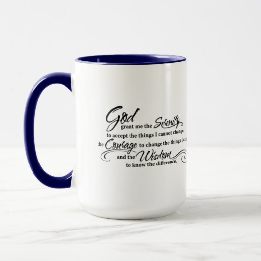 2-zijdige Serenity Prayer & Bora Bora Island Mok (Links)