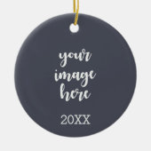 2-zijdige trendy indigo tekst en afbeelding sjablo keramisch ornament (Voorkant)