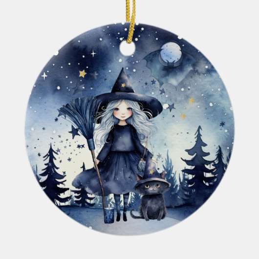  2-zijdige Waterverf Halloween Ornament (Voorkant)