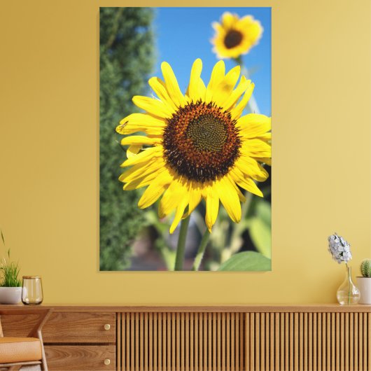 2 Zonnebloemen Canvas Afdruk (Insitu (Woonkamer))