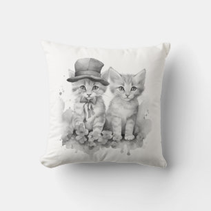 2 Zwart-witte kittens Kussen