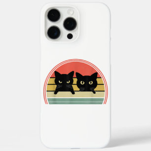 2 Zwarte Katten Peeking Retro Cat Animal Love iPhone 16 Pro Max Hoesje