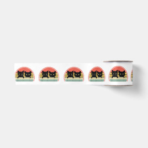 2 Zwarte Katten Peeking Retro Cat Animal Love Lint