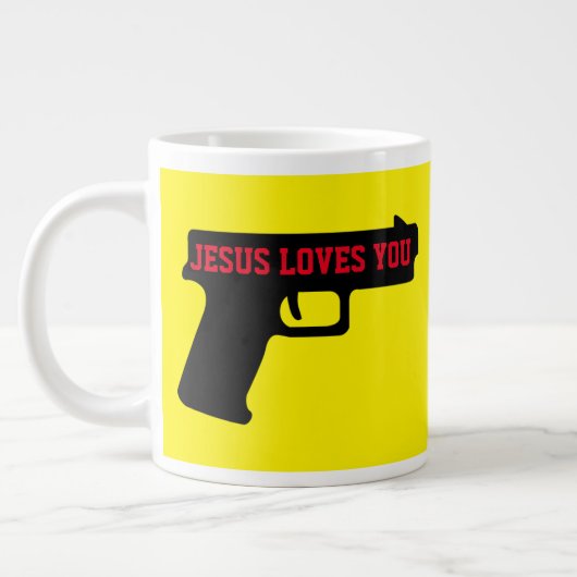 2A - JÉSUS VOUS AIME Jumbo Mug (Gauche)