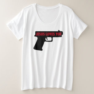 2A - JÉSUS VOUS AIME T-Shirt plus taille femme