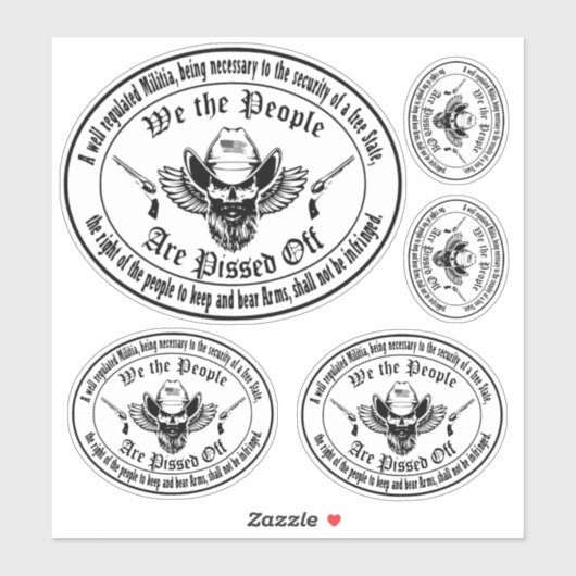 2A Patriottisch ontwerp van tweede wijziging Milit Sticker (Vel)