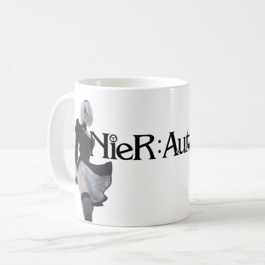 2B Nier Automata Blanc brillant Mug (Devant gauche)