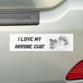 2COUGARSHEADS-DRAWING, ik hou van mijn zeebaars! Bumpersticker (Op auto)