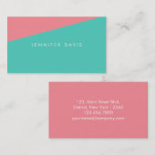 2COULEUR | AQUA + SAUMON | CARTE DE VISITE (Devant / Derrière)