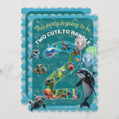 2Cute2Handle Flat Scalloped Birthday Invitation (Devant / Derrière)