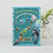 2Cute2Handle Flat Scalloped Birthday Invitation (Debout devant)